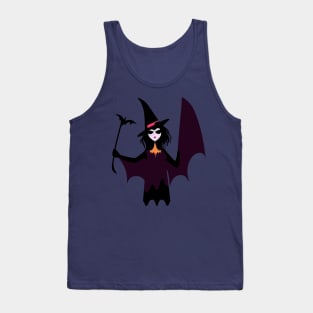 Halloween Bat Witch Dark Tank Top